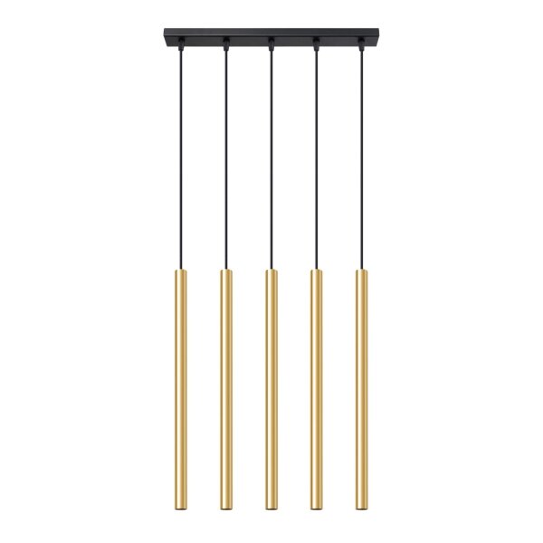 Hängelampe Gold Schwarz G9 5-flammig 45 cm Esstisch