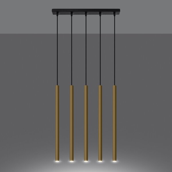 Hängelampe Gold Schwarz G9 5-flammig 45 cm Esstisch