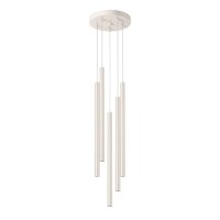 Runde Hängelampe Beige Stahl G9 L:25 cm akzentuiert