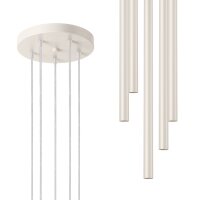 Runde Hängelampe Beige Stahl G9 L:25 cm akzentuiert