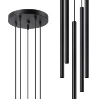 Runde Hängelampe Schwarz Stahl G9 L:25 cm akzentuiert