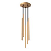 Runde Pendelleuchte Stahl Gold G9 L:25 cm akzentuiert