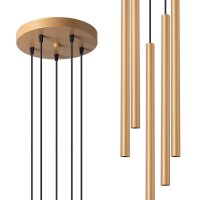 Runde Pendelleuchte Stahl Gold G9 L:25 cm akzentuiert