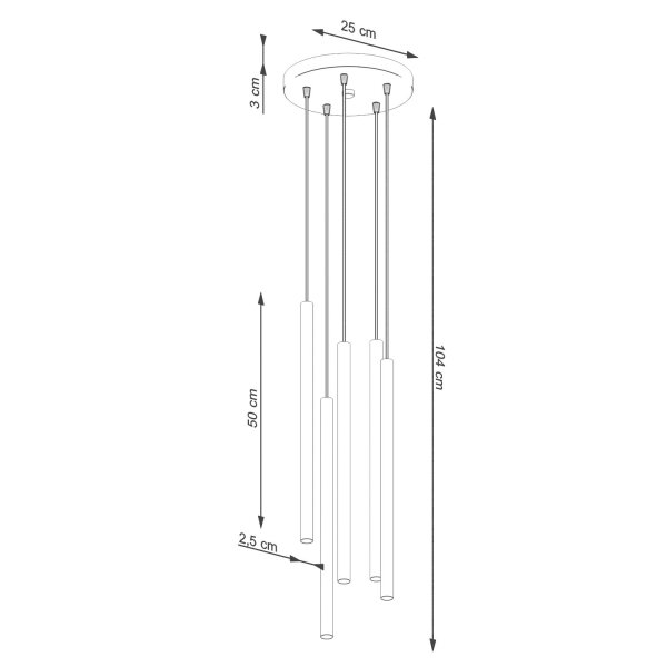 Hängelampe Stahl Ocker G9 L:25 cm rund akzentuiert