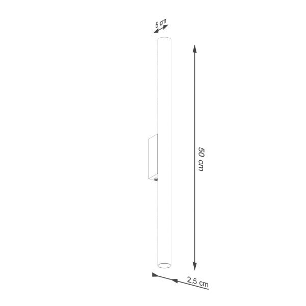 Wandleuchte Up Down Beige Stahl G9 H:50 cm indirekt