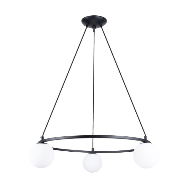 Hängelampe Glas Stahl Schwarz G9 L:65 cm 3-flammig