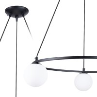 Hängelampe Glas Stahl Schwarz G9 L:65 cm 3-flammig
