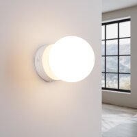 Wandleuchte Glas Weiß Schalter G9 T:14 cm blendarm