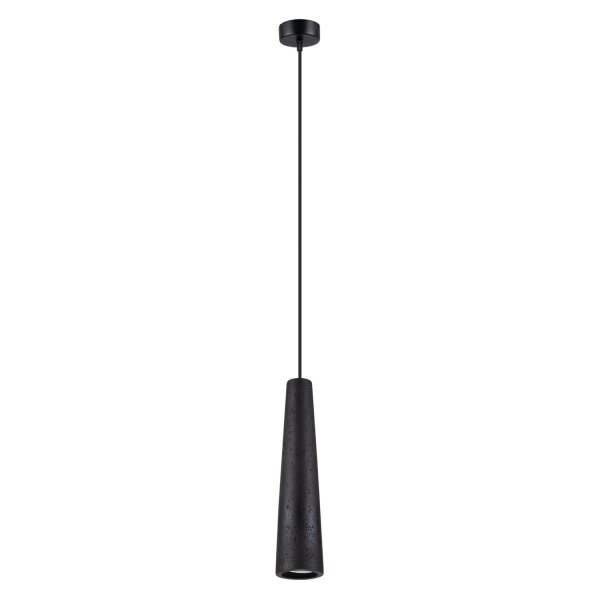 Stilvolle Hängelampe Beton Schwarz GU10 Ø8 cm rund