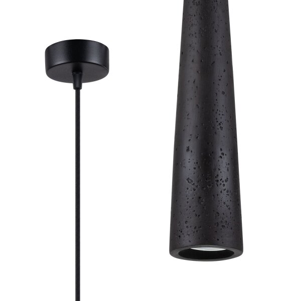 Stilvolle Hängelampe Beton Schwarz GU10 Ø8 cm rund