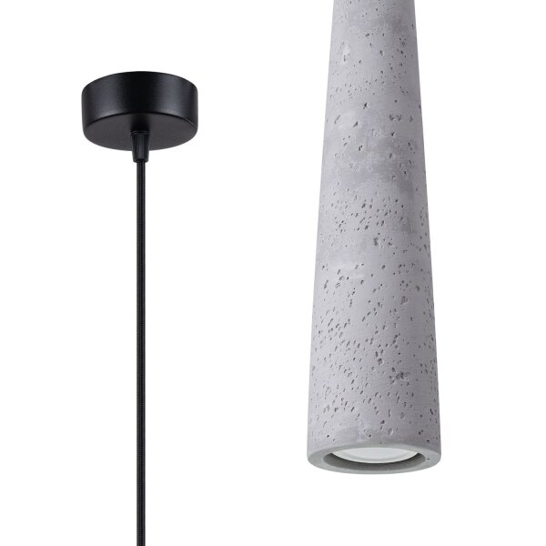 Stilvolle Pendelleuchte Beton Grau GU10 Ø8 cm rund