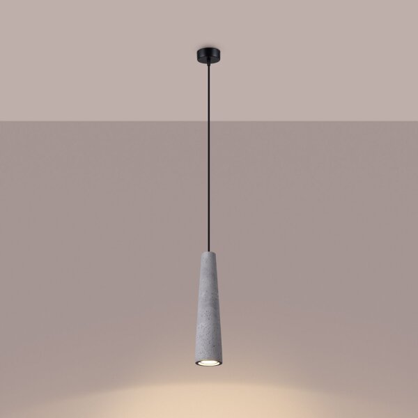 Stilvolle Pendelleuchte Beton Grau GU10 Ø8 cm rund