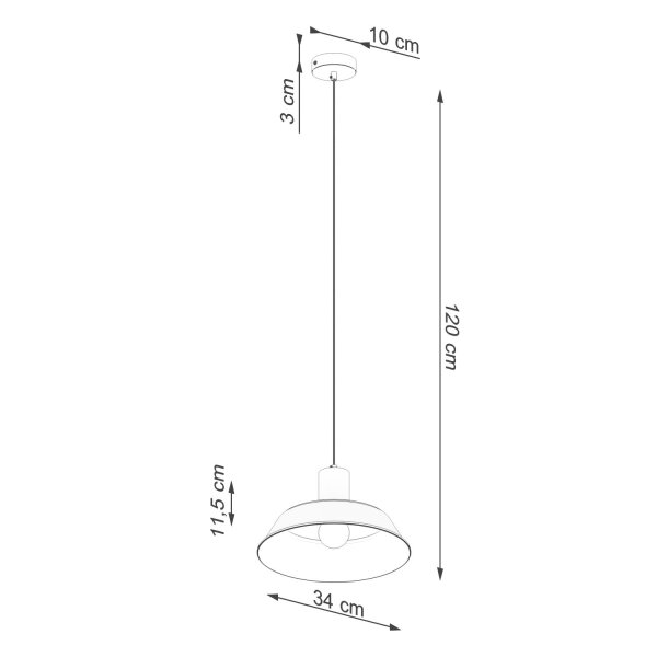 Pendelleuchte Holz Stahl Weiß E27 Ø34 cm Skandinavisch