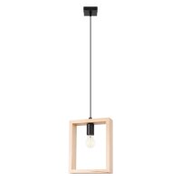 Skandinavische Hängelampe Holz Rahmen Natur E27 L:24 cm