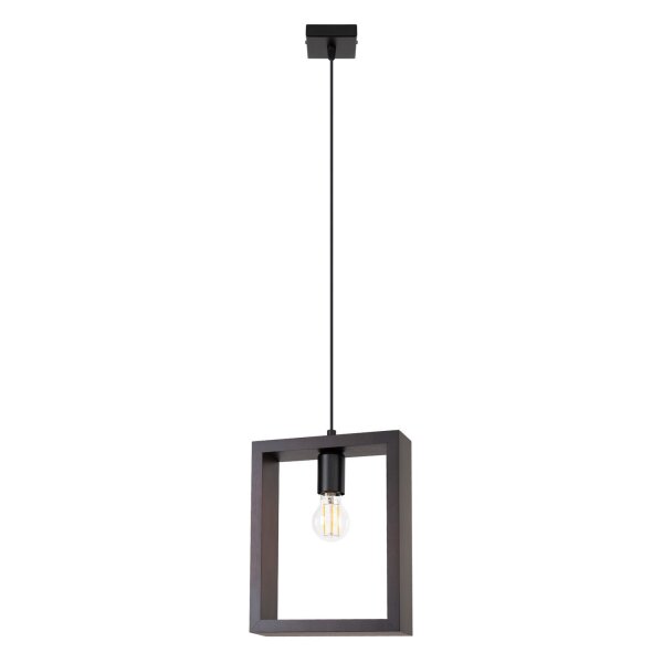 Skandinavische Hängelampe Holz Rahmen Wenge E27 L:24 cm