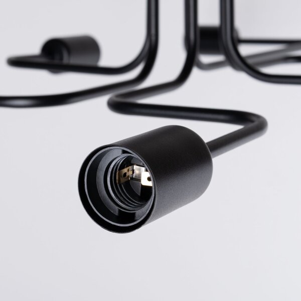 Deckenleuchte Industrial Schwarz Stahl E27 6-flammig