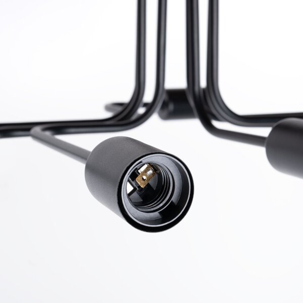 Deckenleuchte Industrie Schwarz Stahl E27 103 cm 8-flmg