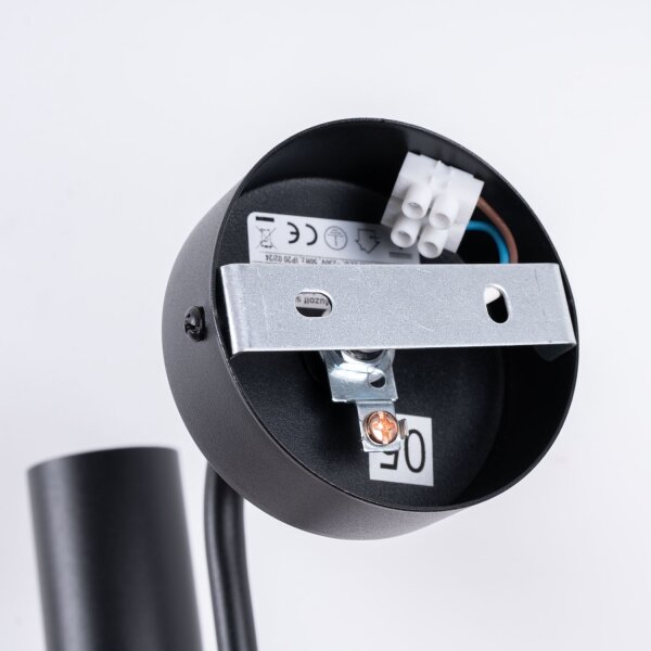 Wandleuchte mit Arm Schwarz Stahl E27 H:20 cm Industrie