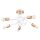 Deckenlampe Holz Stahl Weiß E27 L:61 cm 5-flammig