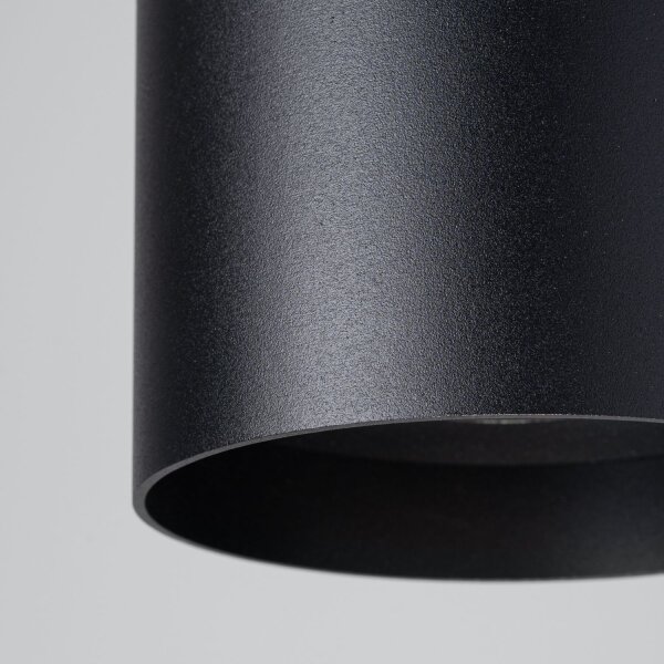 Deckenleuchte Aluminium Schwarz GU10 Ø12 cm rund Aufbau