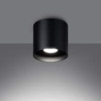 Deckenleuchte Aluminium Schwarz GU10 Ø12 cm rund...
