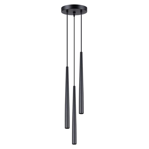 Runde Hängelampe Schwarz Stahl G9 L:19,5 cm akzentuiert