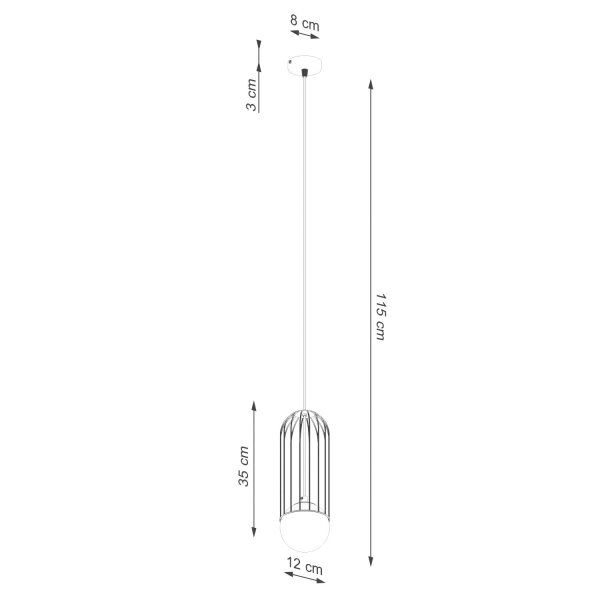 Hängelampe Schwarz G9 Glas Stahl Ø12 cm rund blendarm
