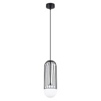 Hängelampe Schwarz G9 Glas Stahl Ø12 cm rund...