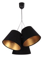 Lampe à suspendre JOCY Noir Or Rétro Salle...
