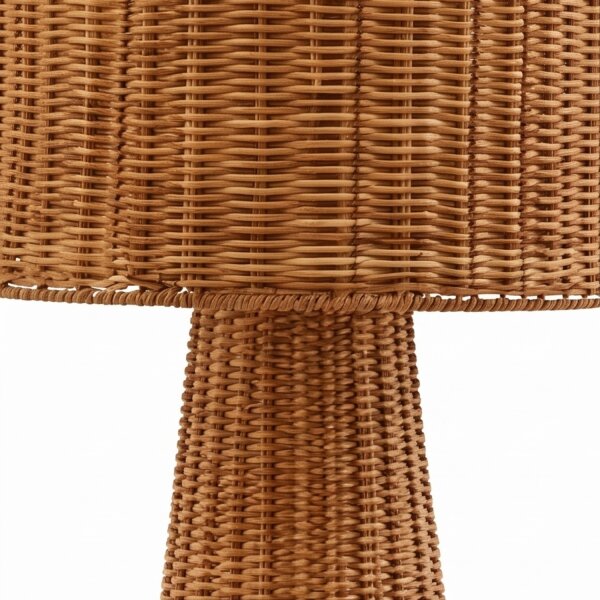 LED Stehlampe Rattan Natur dimmbar IP54 H:137 cm