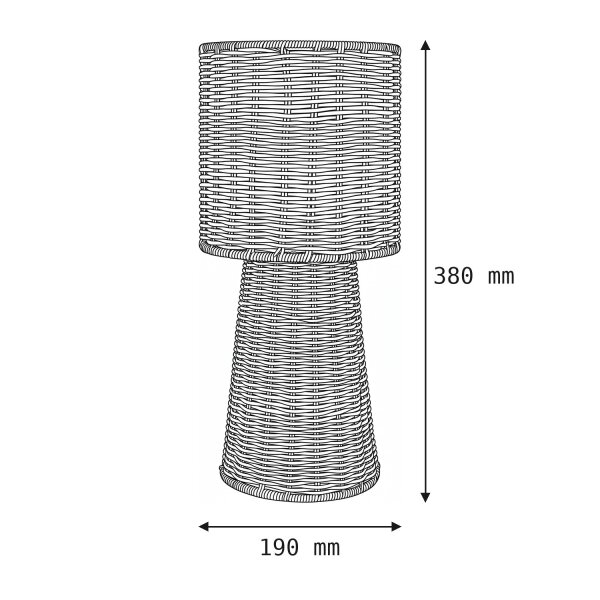 LED Akku Tischlampe dimmbar 3000 K IP54 Outdoor Rattan