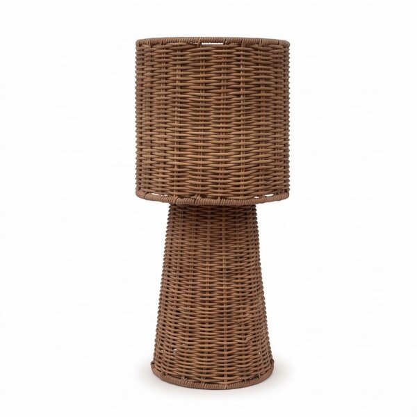 Tischleuchte Rattan IP54 Terrasse Garten E27 H:38 cm