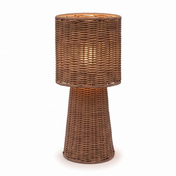 Tischleuchte Rattan IP54 Terrasse Garten E27 H:38 cm
