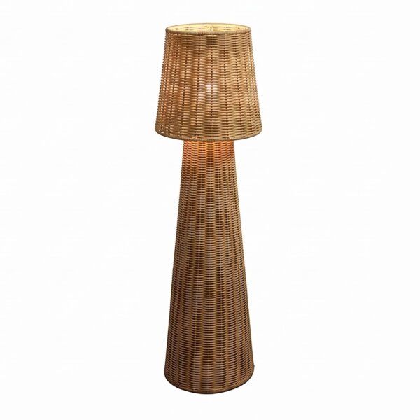 Stehlampe Rattan Natur E27 IP54 109 cm Garten Außen