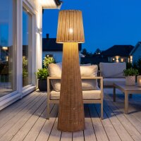 Stehlampe Rattan Natur E27 IP54 109 cm Garten Außen