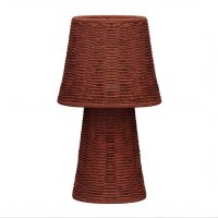Tischlampe Rattan Natur IP54 E27 H:38 cm wetterfest