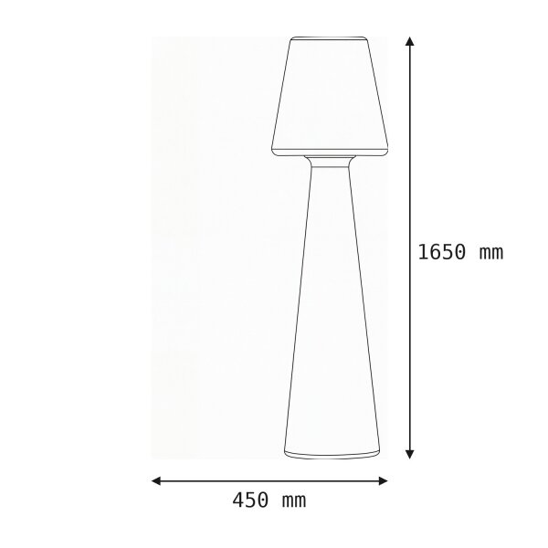 LED Akku Stehlampe dimmbar IP65 3000-6500 K Anthrazit