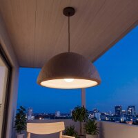Pendelleuchte Au&szlig;en Wei&szlig; E27 IP44 &Oslash;38 cm rund Terrasse