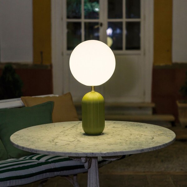 LED Akku Tischlampe Olivgrün IP54 dimmbar 3000 K 51 cm
