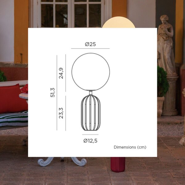 LED Akku Tischlampe Olivgrün IP54 dimmbar 3000 K 51 cm