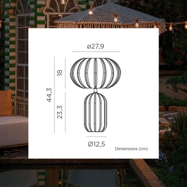 LED Akku Tischleuchte Solar dimmbar Senfgelb IP65 3000K