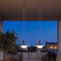 LED Akku Pendelleuchte dimmbar Blau IP54 3000 K &Oslash;20 cm