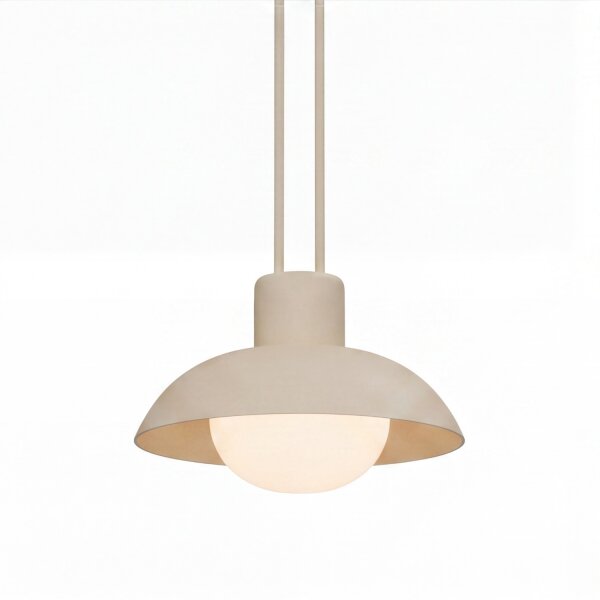 LED Akku Pendelleuchte dimmbar Beige IP54 3000 K Ø20 cm