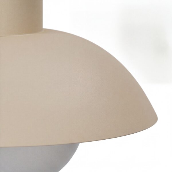 LED Akku Pendelleuchte dimmbar Beige IP54 3000 K Ø20 cm
