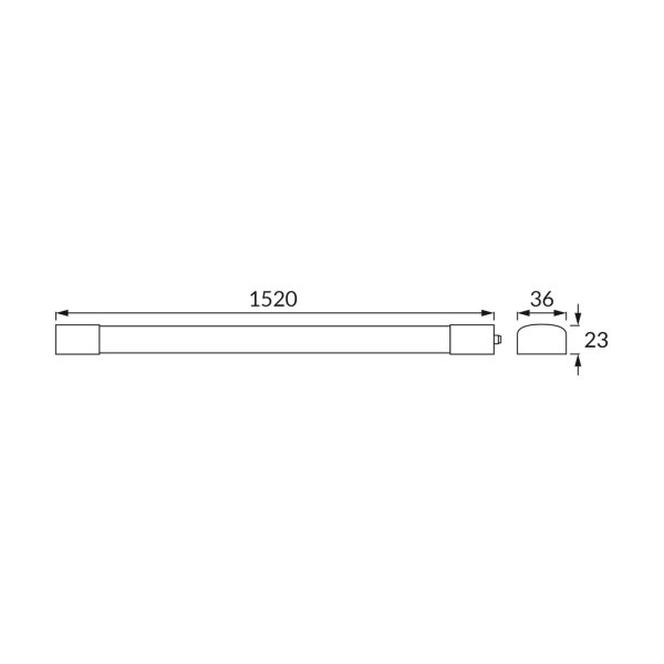LED Feuchtraumleuchte außen innen 152 cm 4100 K 5750 lm IP65