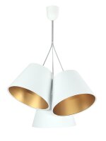 Suspension Blanc Or Tissu 3xE27 Rétro Table...