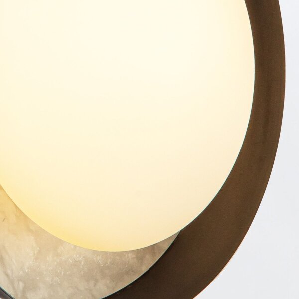 LED Wandlampe rund Ø 21,6 cm Alabaster Glas Metall 2825 K