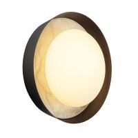 LED Wandlampe rund &Oslash; 21,6 cm Alabaster Glas Metall...