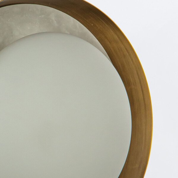 LED Wandleuchte rund Ø 21,6 cm Alabaster Glas Metall 2825 K