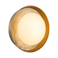 LED Wandleuchte rund &Oslash; 21,6 cm Alabaster Glas...